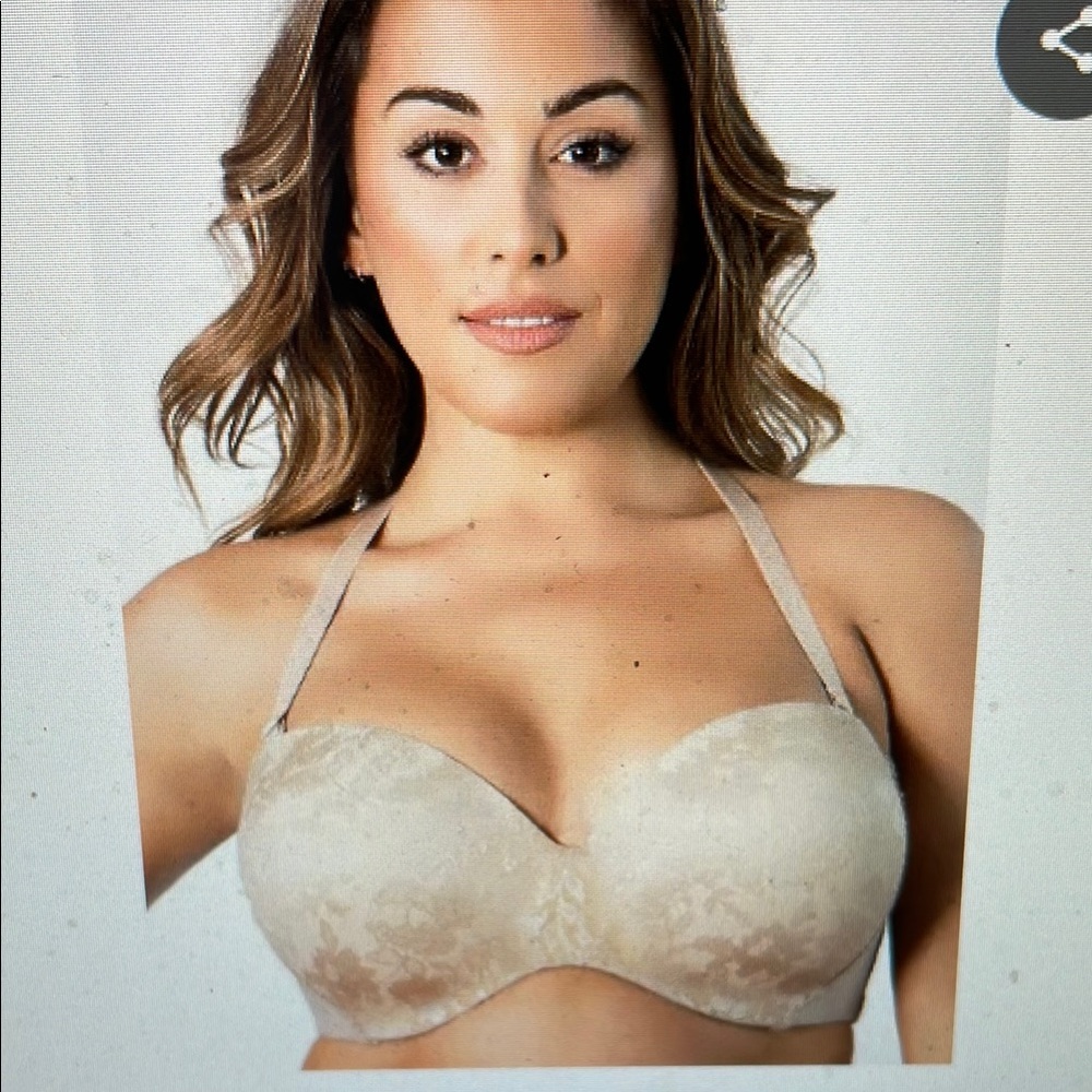 Curvey couture Cream Lace Strapless Bra with straps